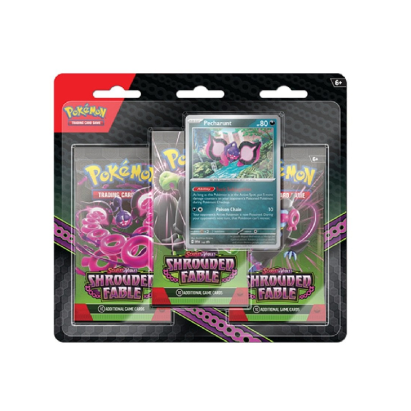 Pokemon TCG: Shrouded Fable: 3-Pack Blister Pecharunt HOC TCG Pokemon TCG: Shrouded Fable: 3-Pack Blister Pecharunt HOC TCG